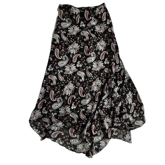 Vintage YTK Paisley skirt, asymmetrical hem, Ruffle, fairy, Dark academia Size 8 - Picture 6 of 7